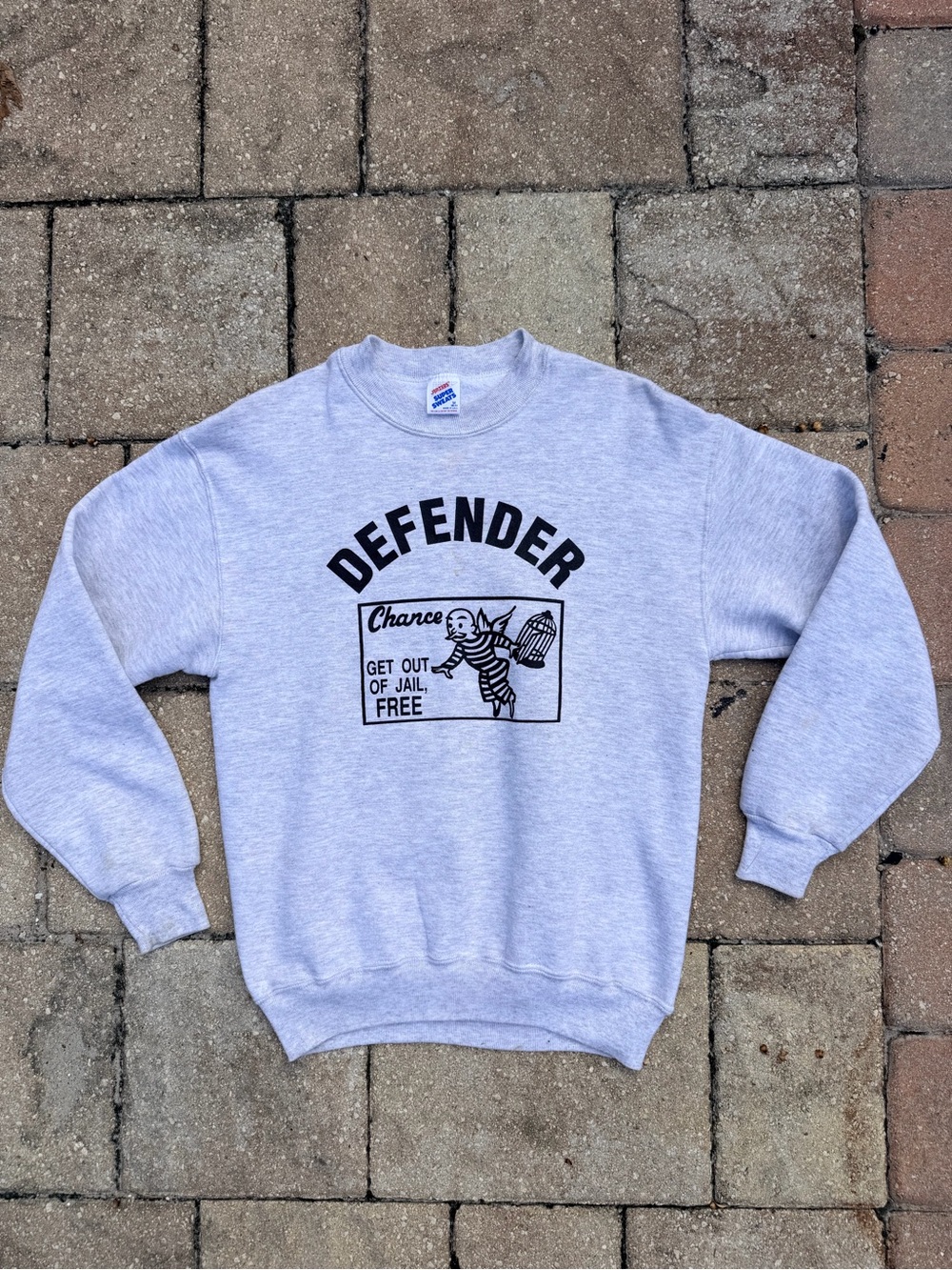 Vintage 90s Defender Get Out of Jail Free Graphic Sweatshirt Medium USA
